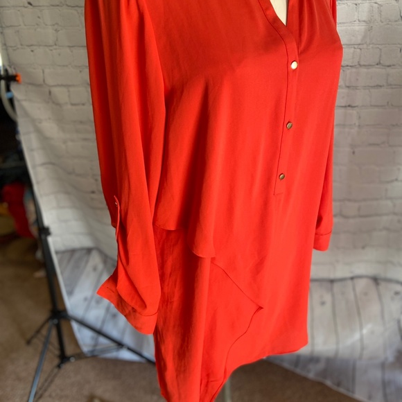 WOMEN'S Chicos size 2 (M) red long tunic top blouse - Picture 7 of 9
